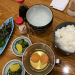 Wakatake - 雑炊セット。お腹いっぱいだったので2人前にしました。