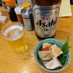 立ち呑み 八番 - 大瓶ビールはスーパードライでした