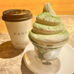 Panel Cafe - パンケーキソフト西尾抹茶＋自家焙煎コーヒーS