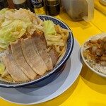 新潟発祥 なおじ - なおじろう油そば(大盛)＆すき焼き豚丼