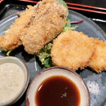 Gomi - 昼御膳　帆立とカキのフライ盛り　1500円