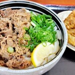 麺処 綿谷 高松店 - 牛肉ぶっかけ 450円 かき揚げ 110円