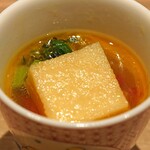 乃木坂 結 - 高野豆腐を入れた一口スープ