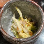 ぬま田 - 河豚皮とマコモダケの糠漬け　ポン酢のジュレ