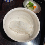 ぬま田 - 炊き立てご飯と香の物