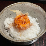 ぬま田 - 締めの卵かけご飯　メレンゲ　海老