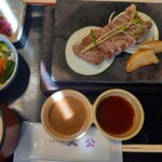 レストラン 大公 - 石焼ステーキ　淡路ビーフロース定食110g(3,300円)