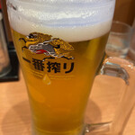 日高屋 - ビール中ジョッキ