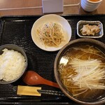 好天 - 好天風葱汁そばとご飯のセット