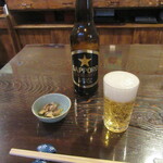 室町 砂場 - ビール小瓶・お通し