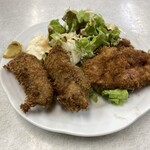ゆたか食堂 - カキフライ２ヒレカツ1
