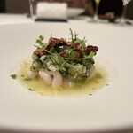 カンテサンス - しーらーこー！！！すっげーうまい白子！！なんかあったかい炒ったアーモンドかけたら香りがさらに爆発！！ぎゃー！！