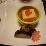 ホテル　九重 - 前菜：うに豆腐、丸十レモン煮