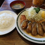 かつれつ四谷たけだ - ランチ（牡蠣バター定食おかず増し）