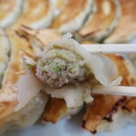 ミスターギョウザ - ギョウザの断面アップ。