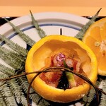 銀座 しのはら - 車海老、子持ち昆布