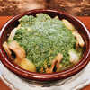 純米酒とお出汁 雲母 - 料理写真:北海蛸、ジャガイモ、マッシュルームのちぢみほうれん草ジュノベーゼ焼き