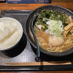 麺処 福吉 - 磯玉ラーメン大盛り&ライス