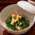 礼讃 - 菊菜と揚げのお浸し