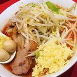 ラーメン二郎 - ラーメン半分＋ニンニク多め＋ショウガ半分ＳＫ
