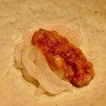 鮨 竜介 - 2021.12.  白海老 鯛の酒盗