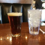 NYPD Pizza - 水と一緒に出てきたSamuel Adams Winter Lager♪