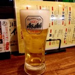 炭火 とり久 - 生ビール 450円