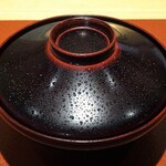 日本料理FUJI - お椀：いとより鯛、蓮根饅頭、小松菜