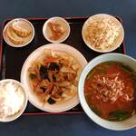 福源 - 豚肉と玉ネギ炒めランチ+台湾味噌ラーメン