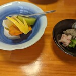 日本料理 高浜 - デザートと蟹味噌、カニの身