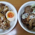 和風らーめん 夢館 - からあげ丼500円と炙りチャーシュー丼750円