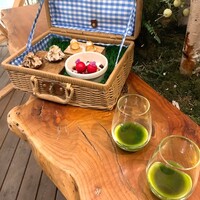 ENEKO Tokyo - ④ピクニック(アスパラガスのテクスチャー、カイピリーチャ、キノコのタルトレッタ、海のチャコリ)