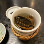 Uemura - ふぐヒレ酒。この香ばしさったら最高！