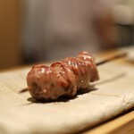 鳥しき - 砂肝/銀皮を綺麗に処理してあります☀️しっかりセンターを捉えた串打ちも綺麗