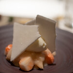 レストラン オオツ - 2022.1 水戸大場農園淡雪（白苺）と淡雪のスープ ジャージーミルクのシャーベット メレンゲ菓子