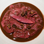 レストラン オオツ - 2022.1 石巻産網獲り青首ロース・ササミ・皮 サルミソース