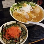 塩そば専門店 桑ばら - イカゲーム ｛手揉み麺）＋辛子明太子ごはん