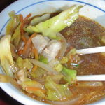 山田うどん - 野菜ピリ辛汁