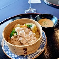 和乃八窓庵 - 蒸し物『豚蒸ししゃぶ 冬野菜色々』