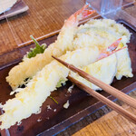 そば草香 - 先ずは 海老天からよね〜♡ あ〜ん♡♡♡ᵕ̈*⑅