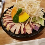 Jidori Shokudou - 種鶏の定食　1100円とカルピスサワー