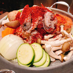 韓国料理 金家 - 煮える前のナッコプセ