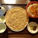 かき天丼と蕎麦