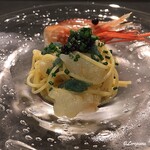 カーサ・デル・チーボ - ﾎﾞﾀﾝ海老とｷｬﾋﾞｱの冷製ｽﾊﾟｹﾞﾃｨｰﾆ