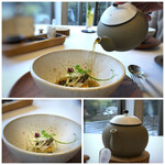 MAISON LAFITE - ＊こちらも目の前でスープがかけられ・・ いい意味で軍鶏やすっぽんのクセを感じない滑らかなスープはいいお味。