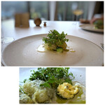 MAISON LAFITE - ＊穴子のフリットの食感もいいのですが、2切れそれぞれ別のソースで味わうという贅沢さ。美味しいワ。