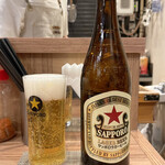 麺処 ほん田 - 「瓶ビール（赤星）」