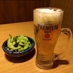 虎丸 - お通しと生ビール
