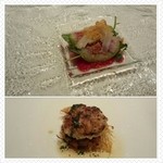 ラッフィナート - ◆よこわ鮪(大間)のカンネッローニ仕立て ボッタルガパウダーを添えて 
      ◆バッカラマンテカートの白子のムニャイヤ