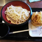 丸亀製麺 - ざるうどん大  460円、野菜かき揚げ 150円
